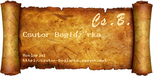 Csutor Boglárka névjegykártya